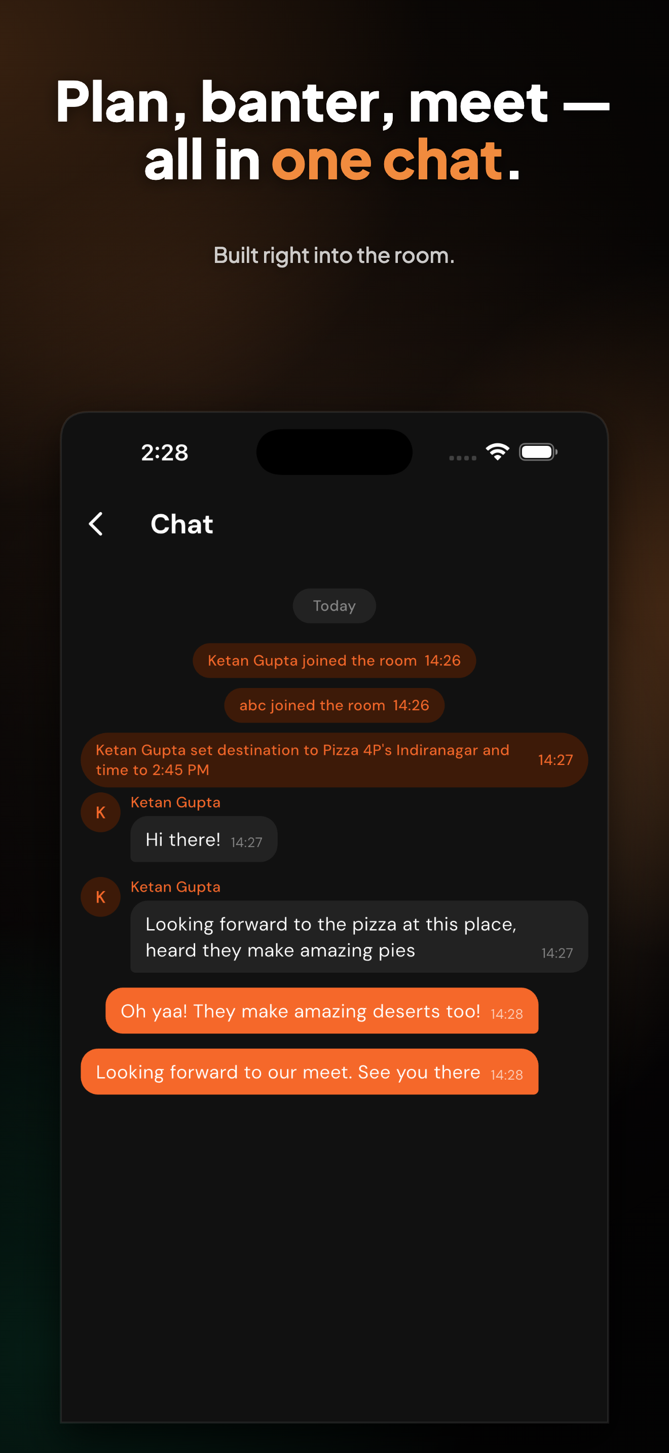 In-room chat