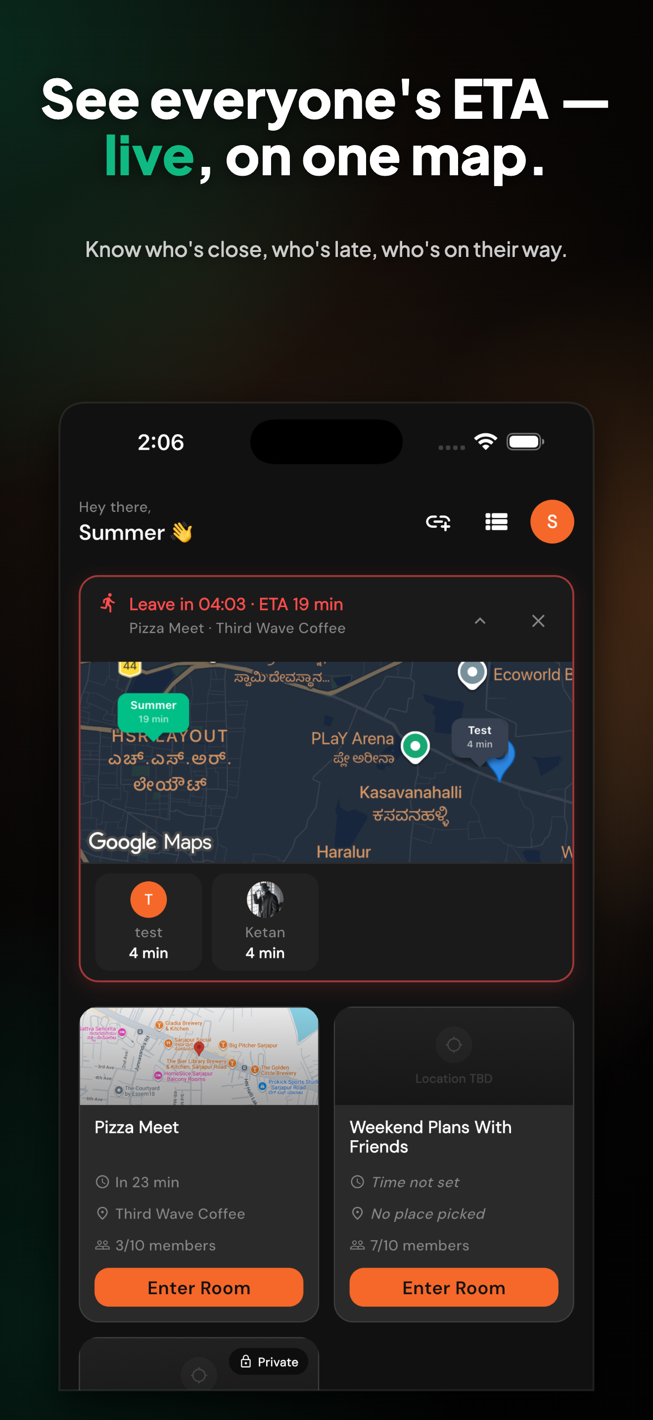 Live ETA view