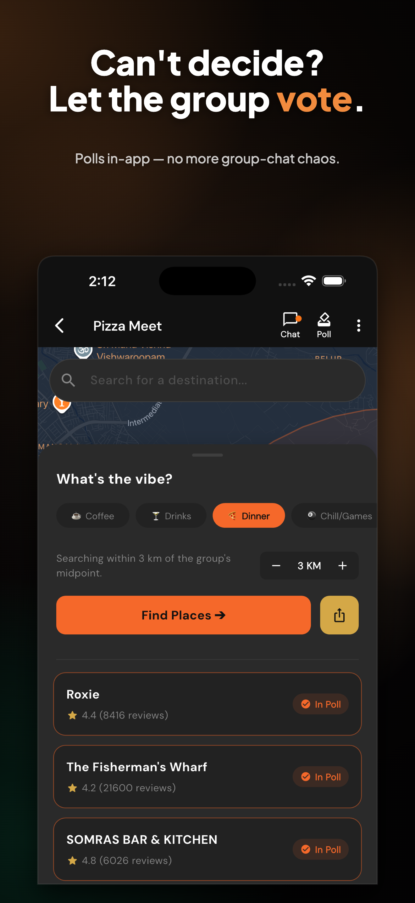 Group venue poll
